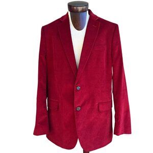 Stafford Men Classic Fit Corduroy Blazer Jacket Sportcoat Burgundy /Dark Red 46L